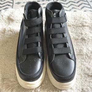 Black High Top Platform Sneakers Elastic Strap Techwear S231102 Mens 11